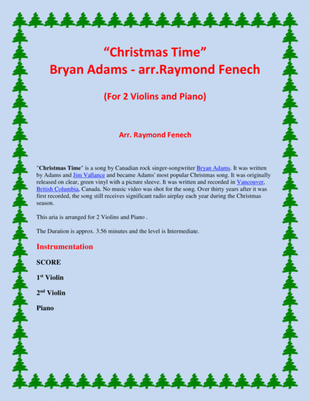 Christmas Time Bryan Adams 2 Violins And Piano Page 2