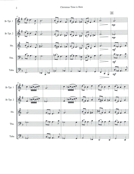 Christmas Time Is Here For Brass Quintet Page 2