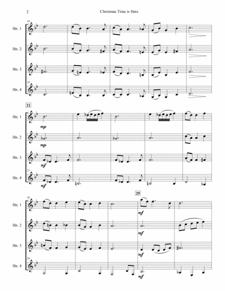 Christmas Time Is Here For Four French Horns Page 2