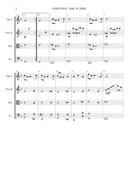 Christmas Time Is Here String Quartet Level 3 4 Page 2