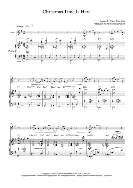 Christmas Time Is Here Violin Piano Page 2