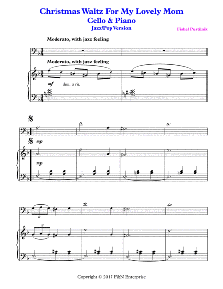 Christmas Waltz For My Lovely Mom For Cello And Piano Page 2