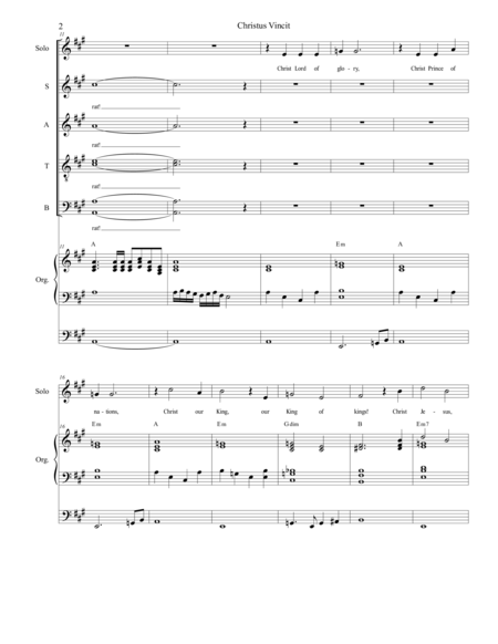 Christus Vincit Vocal Score Page 2