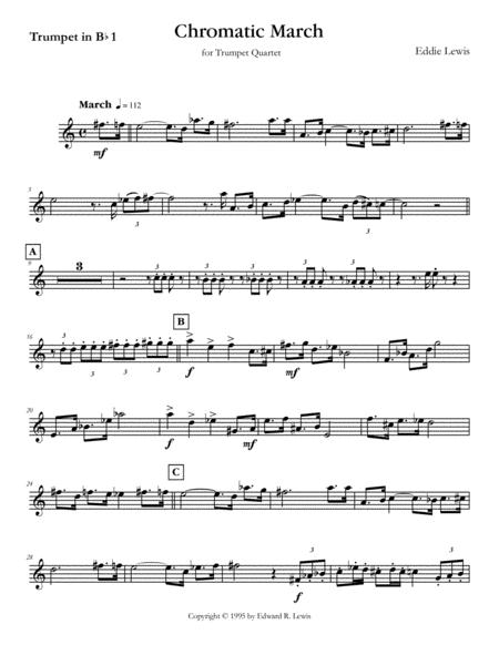 Chromatic March For Trumpet Quartet By Eddie Lewis Page 2