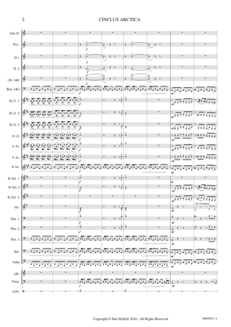 Cinclus Arctica For Solo Flute And Concert Band Page 2