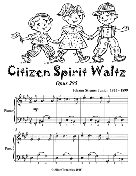 Citizen Spirit Waltz Opus 295 Easiest Piano Sheet Music Tadpole Edition Page 2