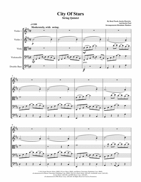 City Of Stars String Quintet Orchestra Page 2