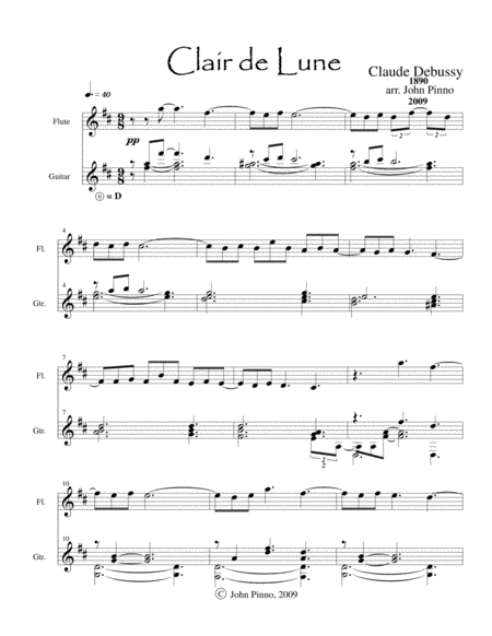 Clair De Lune Flute And Classical Guitar Page 2