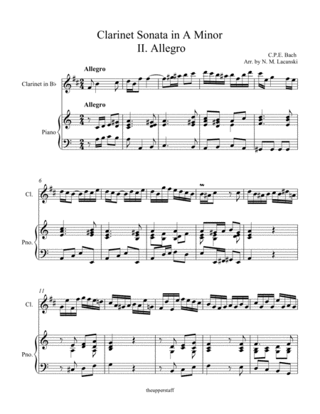 Clarinet Sonata In A Minor Ii Allegro Page 2