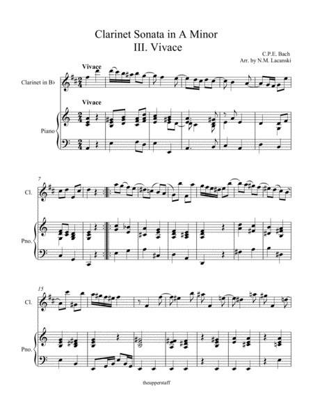 Clarinet Sonata In A Minor Iii Vivace Page 2