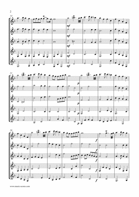 Clarke Trumpet Voluntary Or Prince Of Denmarks March Clarinet Quintet Page 2
