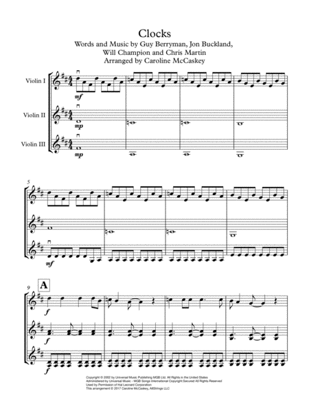 Clocks Violin Trio Page 2