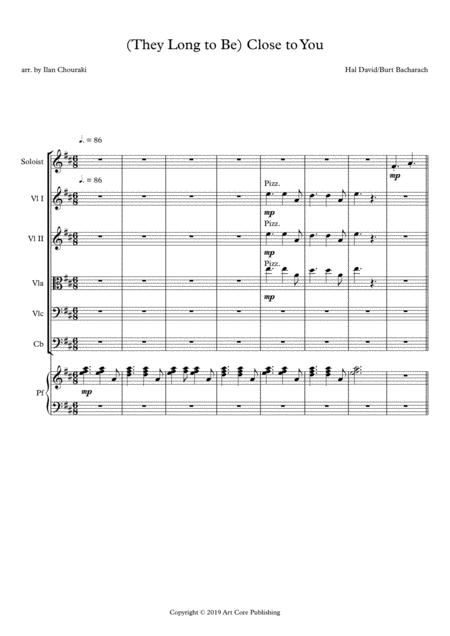 Close To You They Long To Be For Soloist String Orchestra Piano Page 2