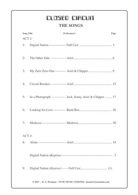 Closed Circuit An Original Modern Digital Stage Musical Page 2