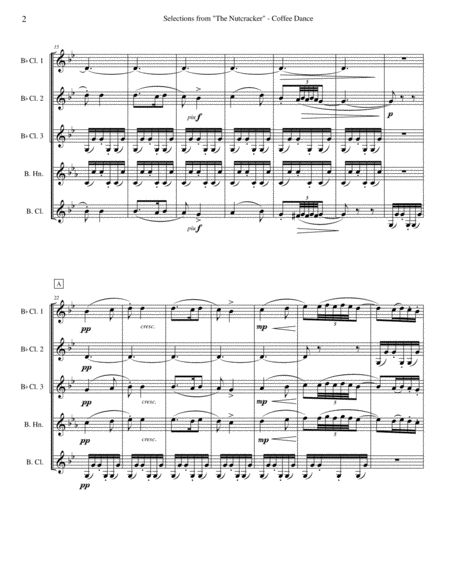 Coffee Dance From The Nutcracker For Clarinet Quartet Page 2