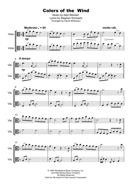 Colors Of The Wind Duet For Two Violas Page 2