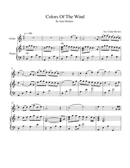 Colors Of The Wind For Piano And Violin Page 2