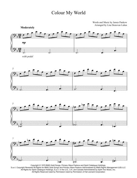 Colour My World For Solo Piano Page 2