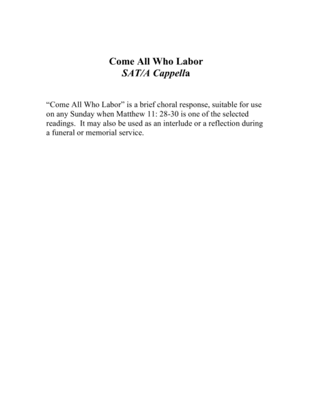 Come All Who Labor Page 2