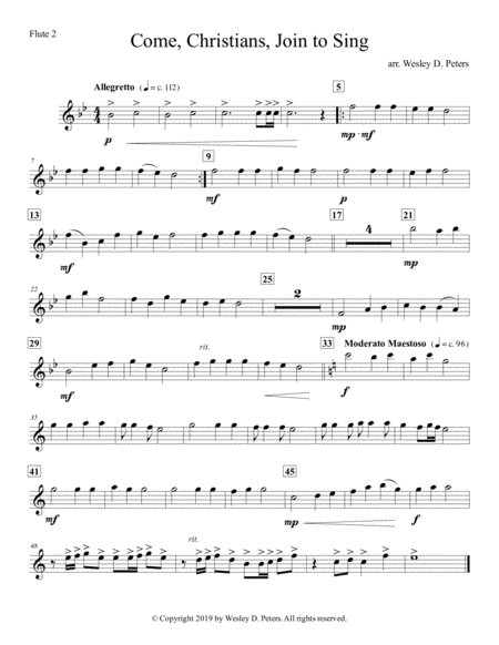 Come Christians Join To Sing Flute Quartet Page 2