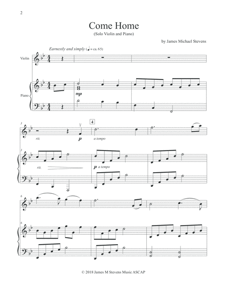 Come Home Violin Piano Page 2