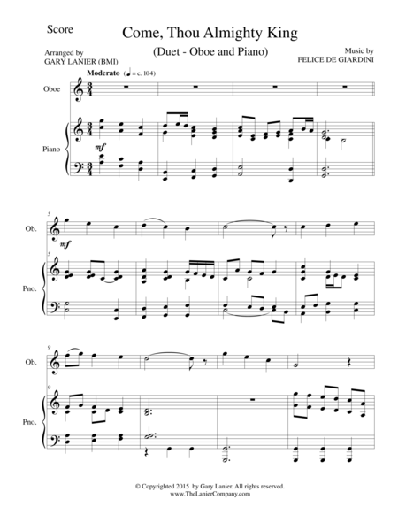 Come Thou Almighty King Duet Oboe And Piano Score And Parts Page 2