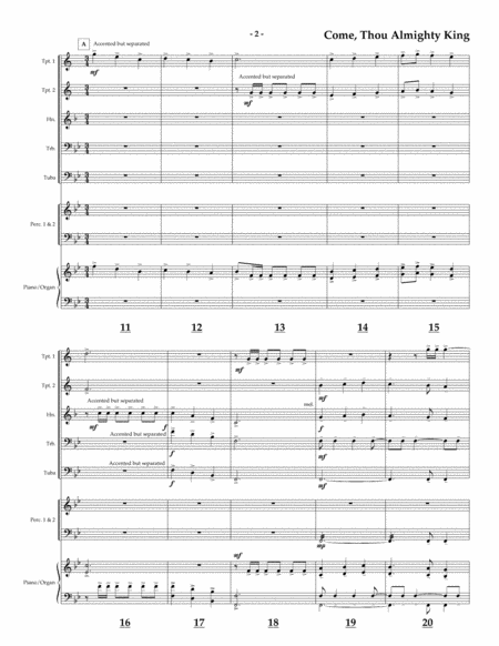 Come Thou Almighty King For Brass Quintet Page 2