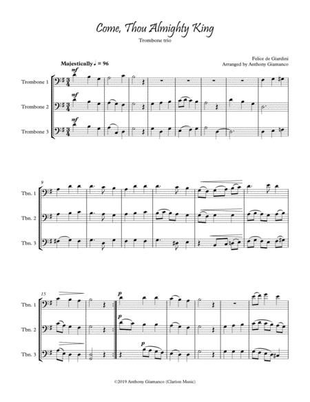 Come Thou Almighty King Trombone Trio Page 2