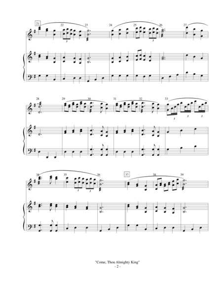 Come Thou Almighty King Xylophone Marimba With Piano Accompaniment Page 2