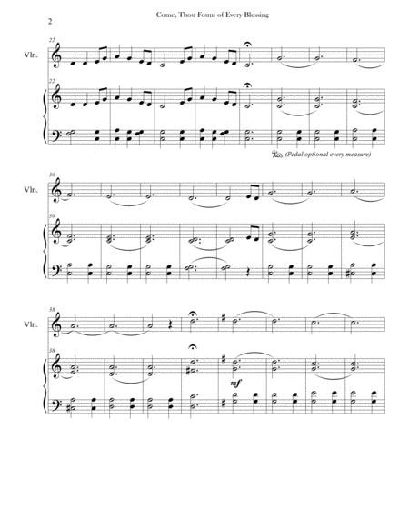 Come Thou Fount Of Every Blessing Piano Violin Page 2
