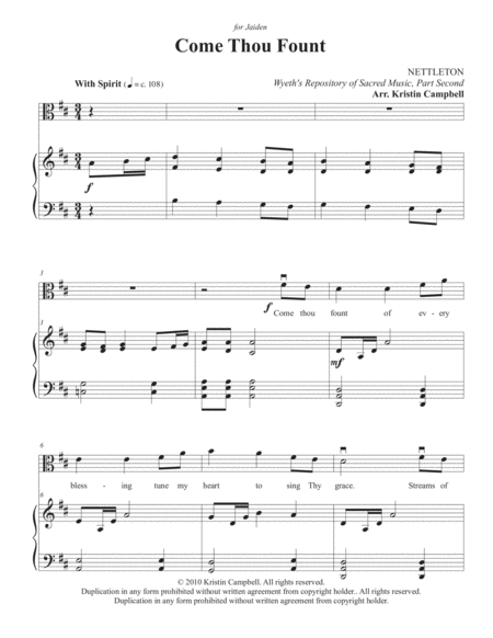 Come Thou Fount Of Every Blessing Viola Solo Page 2