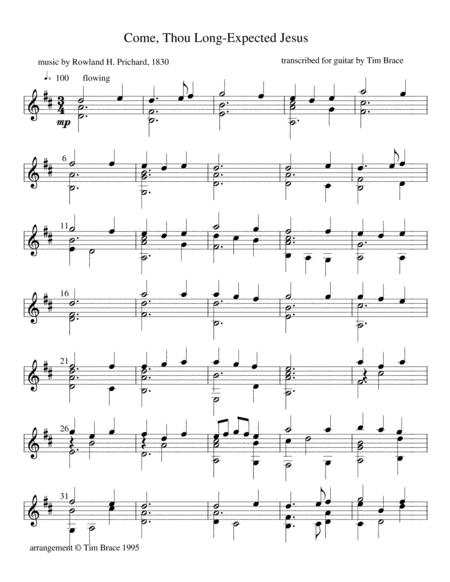 Come Thou Long Expected Jesus Hyfrydol For Solo Finger Style Guitar Page 2