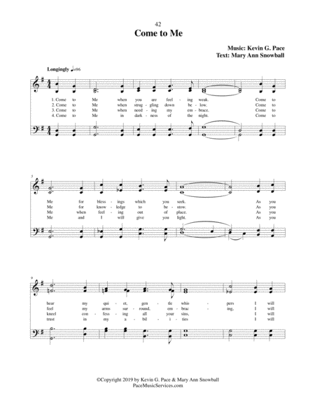 Come To Me A Sacred Hymn For Satb Voices Page 2