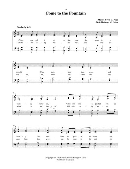 Come To The Fountain An Original Hymn Page 2