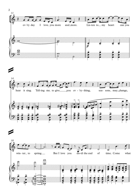 Come What May From Moulin Rouge For Duet Choir And Piano Page 2