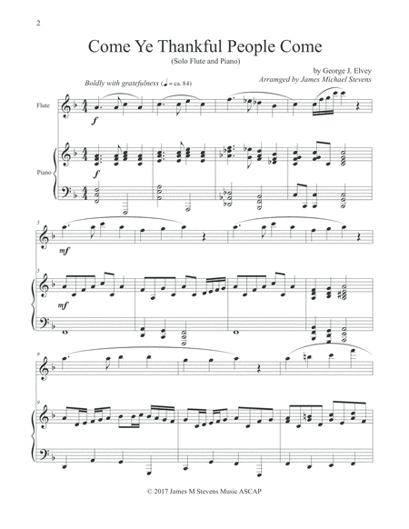 Come Ye Thankful People Come Flute Piano Page 2