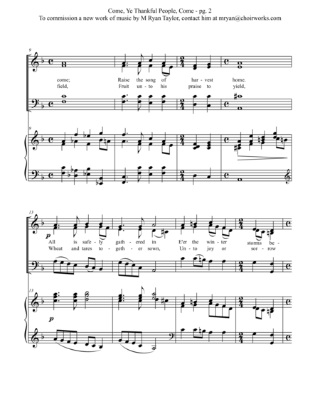 Come Ye Thankful People Come Satb And Piano Page 2