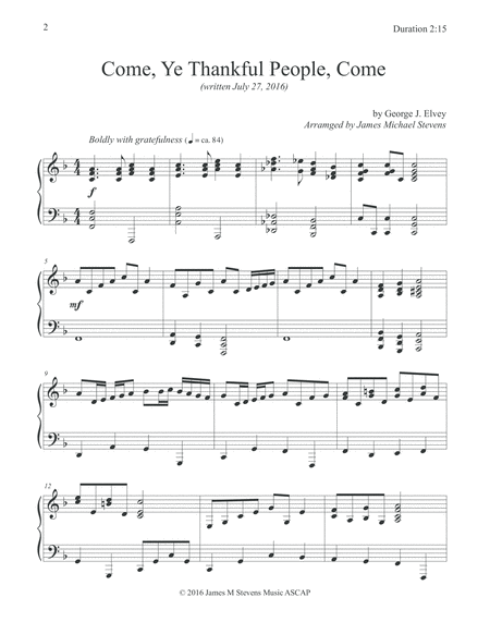 Come Ye Thankful People Come Thanksgiving Piano Page 2