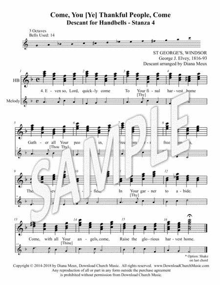 Come You Thankful People Come Handbells Intro And Descant 3 Octaves Page 2
