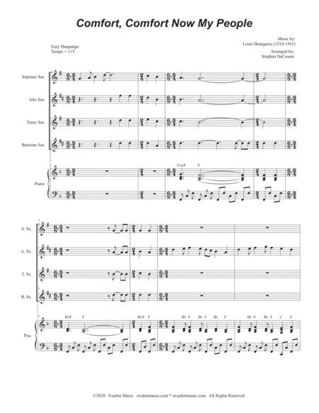 Comfort Comfort Now My People For Saxophone Quartet And Piano Page 2