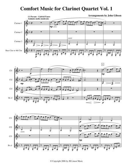 Comfort Music For Clarinet Quartet Page 2