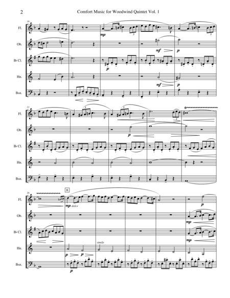 Comfort Music For Woodwind Quintet Vol I Page 2