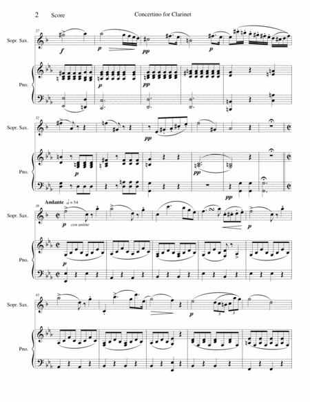 Concertino In Eb For Clarinet Opus 26 Page 2