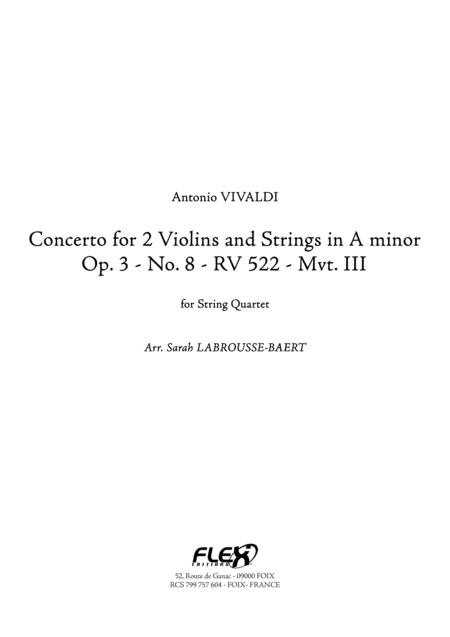 Concerto For 2 Violins And Strings In A Minor Op 3 No 8 Rv 522 Mvt Iii Page 2