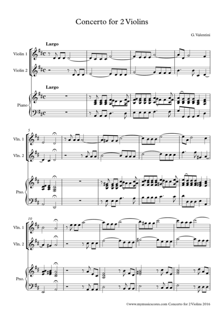 Concerto For 2 Violins In D Major For 2 Violins And Piano Page 2