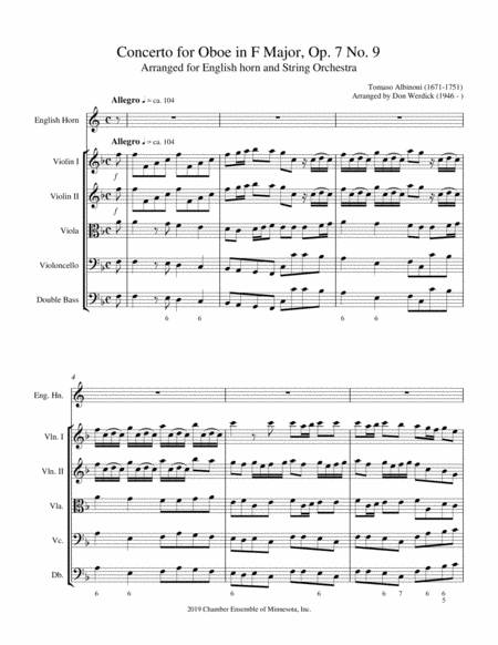 Concerto For English Horn In F Major Op 7 No 9 And String Orchestra Page 2