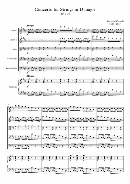 Concerto For Strings In D Major Rv 123 Page 2