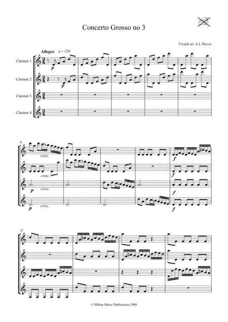 Concerto Grosso No 3 Arranged For Four Clarinets Page 2
