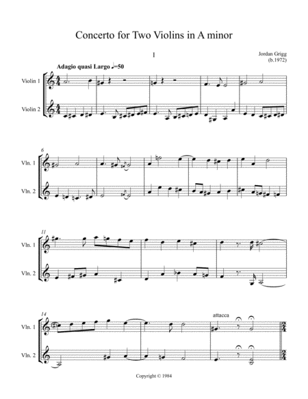 Concerto In A Minor For Two Violins No 2 Page 2