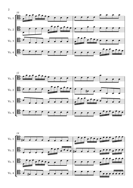 Concerto In D For 4 Violins Arranged In C For Cello Quartet Page 2